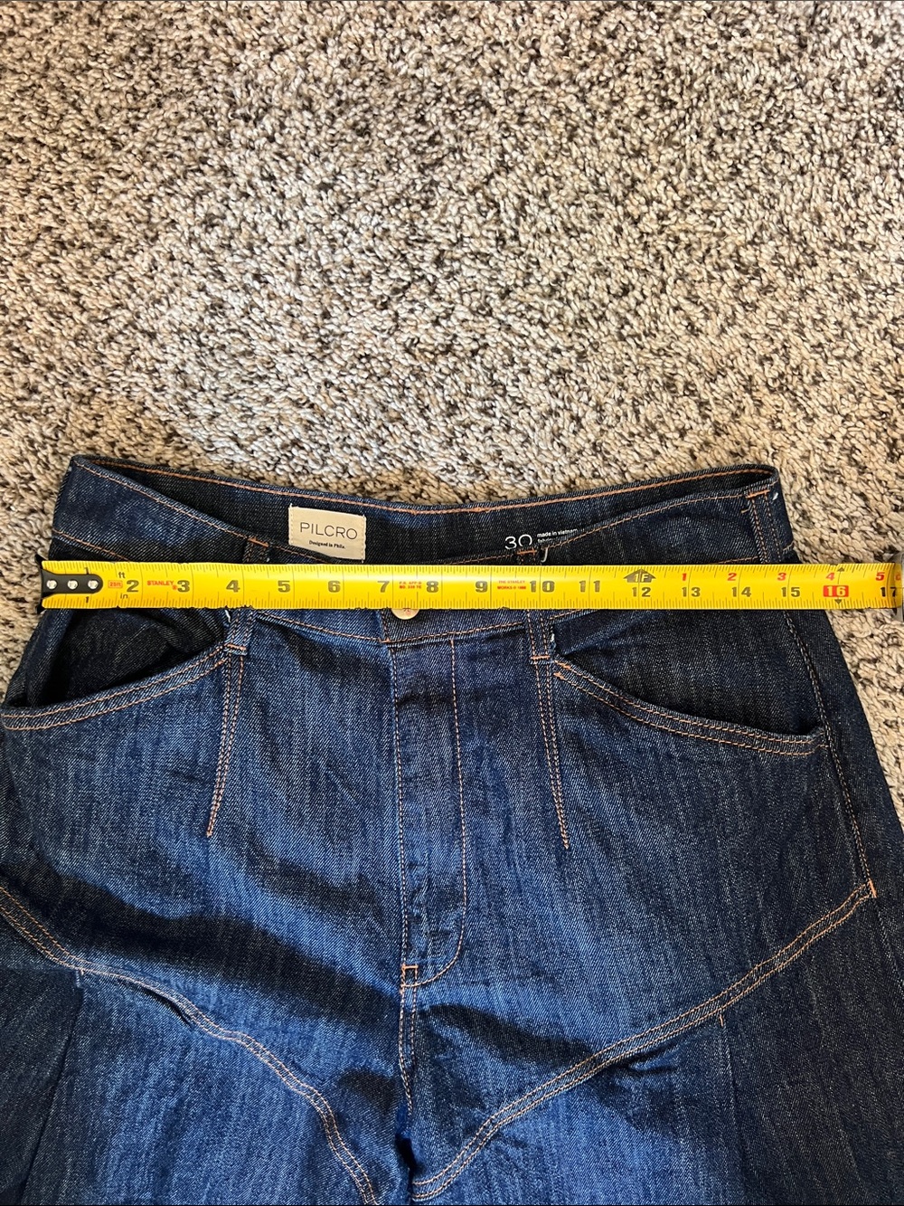VGUC Pilcro Anthropologie Seamed Flounce High Rise Wide Leg Jeans. Size 30 - Picture 10 of 13
